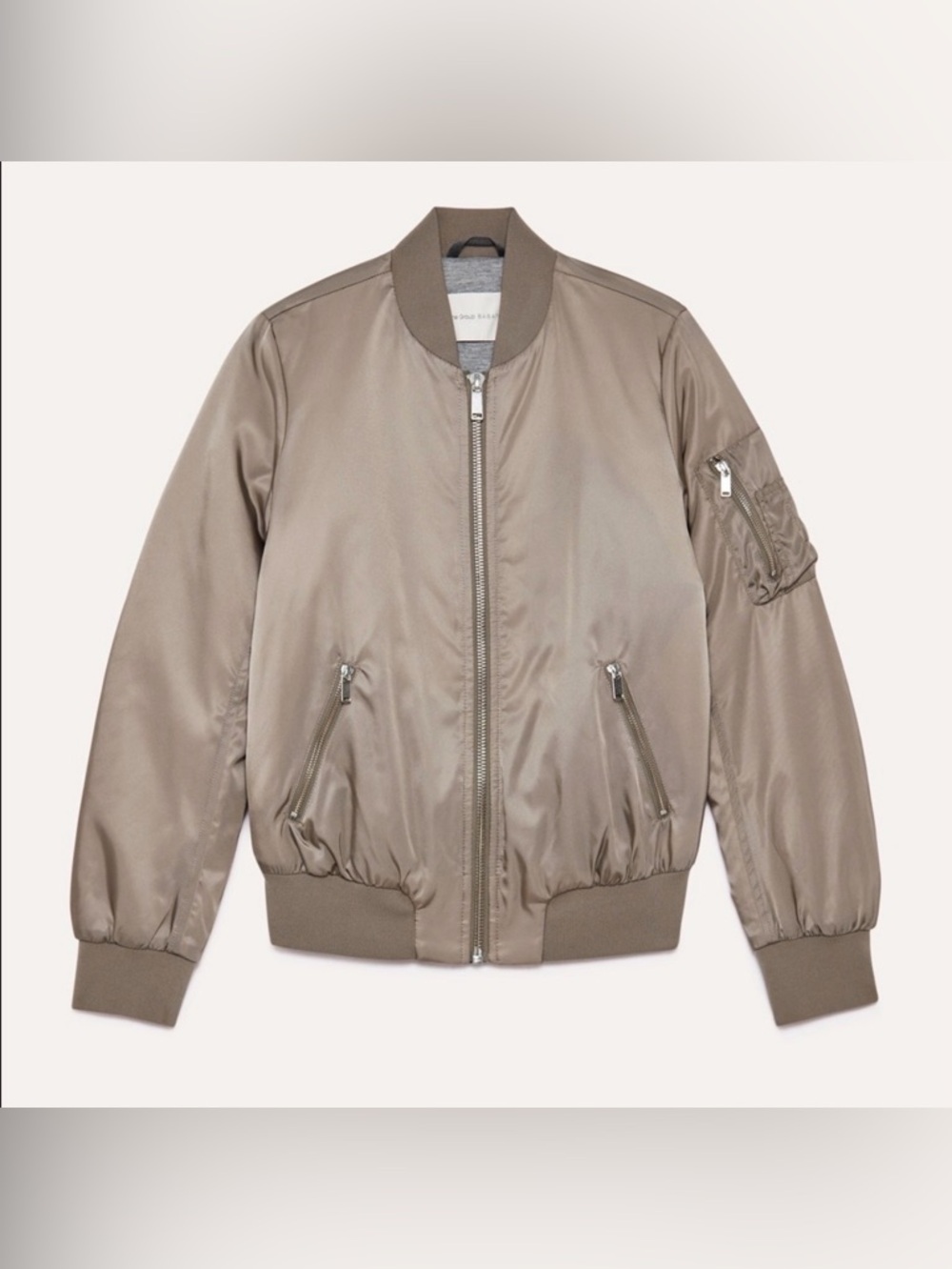 Aritzia The Group Babaton Gilman S Taupe Nylon Short Bomber